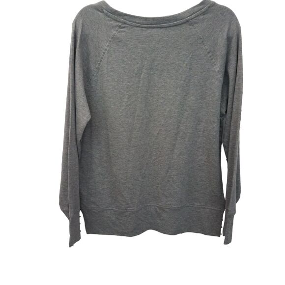 St. Patricks Day Womens Sz M Gray Solid Long Sleeve Sweatshirt - Picture 4 of 8